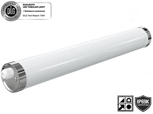 TB6 LED-Rohrlicht IP69K PMMA IK08 Anti-Ammonium/UV/PC IK10 UV-Schutz