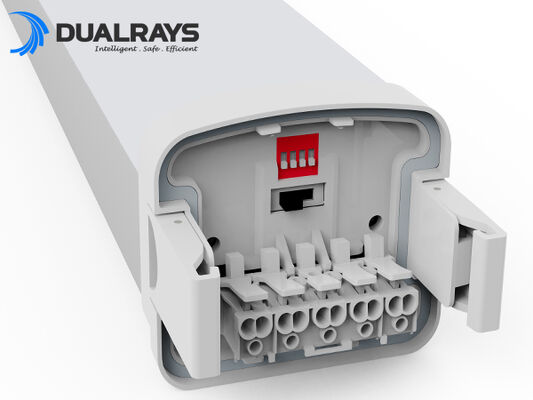 DUALRAYS D5 LED Feuchtraumleuchte mit DIP-Schalter für Leistung/3CCT und Durchgangsverdrahtung