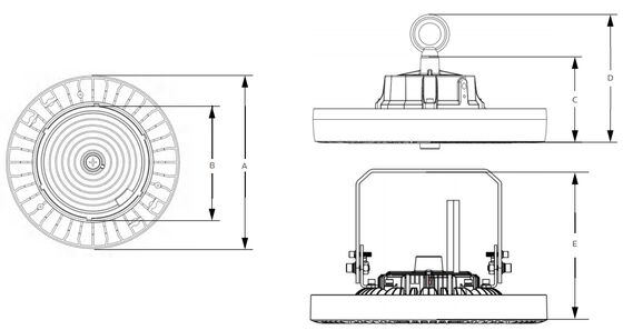 HB4H DIP-Schalter-Netzteil und 3CCT UFO LED High Bay Leuchte 150W 150LPW mit 20W/30W@3 Stunden Notfall