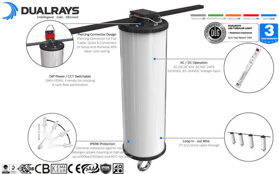 Reihe 50W Dualrays D2 und Innen-Dielen-Licht im Freien 160LMW 5ft LED Tri Beweis-LED lang