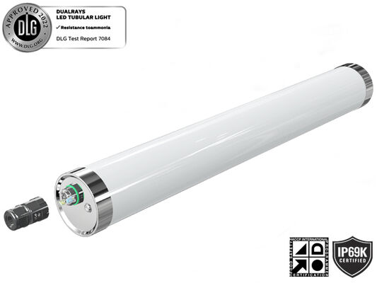 DUALRAYS LIGHTING MTB6 LED-Marine-Röhrenleuchte IP66 IP69K IK10-Schutz hergestellt aus hochwertigen, nicht korrosiven Materialien – PMMA, Polycarbonat und Edelstahl 304/316