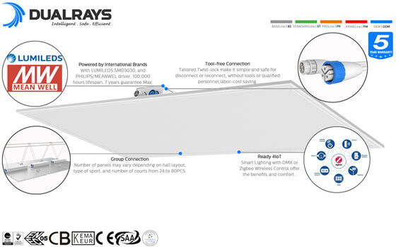 Flut-Licht Dualrays F5 Reihen-250W LED für den Innen- und mehrfachen verdunkelnden Strahln-Engel im Freien 1-10V IP66 IK10