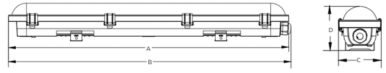 1200mm LED Tri Wasser-Staub-Dampf-Beweis 1-10V der Beweis-Lampen-30W, der DALI Controller verdunkelt