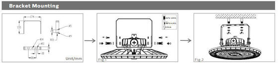 Wirtschaftstyp HB2 DIP-schaltbare Stromversorgung und 3CCT UFO-LED-Highbay-Leuchte 100 W 170 LPW für Stadien und andere Sportanlagen