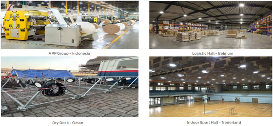 IP65 IK08 5 Jahre 100-200 W 150 lm/W 15000-30000 lm PF>0,9 3000-6500 K CE RoHS Aluminium Lager Industrie DUALRAYS LIGHTING HB4H UFO LED-Hochregalleuchte