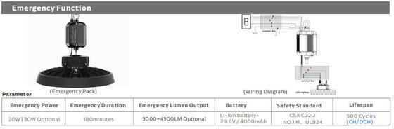 80W 100W 120W DUALRAYS LIGHTING HB5 UFO LED High Bay Light 200lm/W IP65 IK08 LiteOn 5050 6500K Lagerbeleuchtung 7 Jahre Garantie
