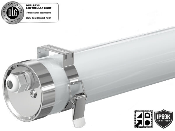 TB6 LED-Rohrlicht IP69K PMMA IK08 Anti-Ammonium/UV/PC IK10 UV-Schutz
